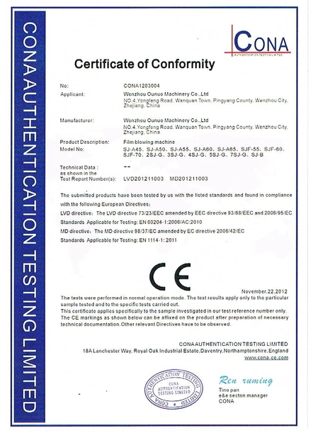 China Zhejiang Allwell Intelligent Technology Co.,Ltd Certificações